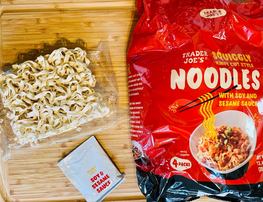 Trader Joe’s Squiggly Knife Cut Style Instant Noodles with a soy and sesame sauce review.
